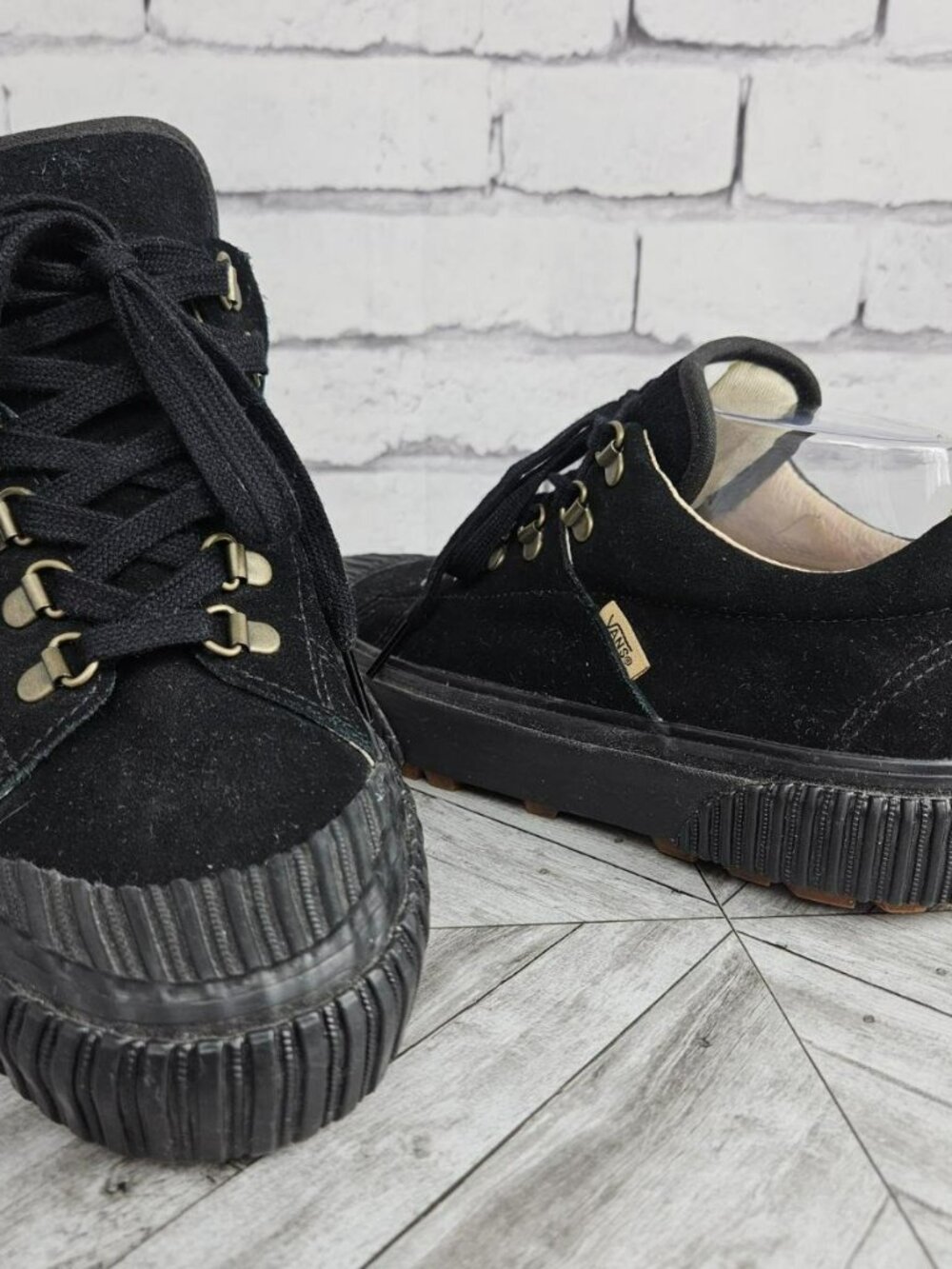 Vans Style 35 Black Suede Trail Sole Sneakers Unisex Mens 7 Womens 8.5 Punk Sk8